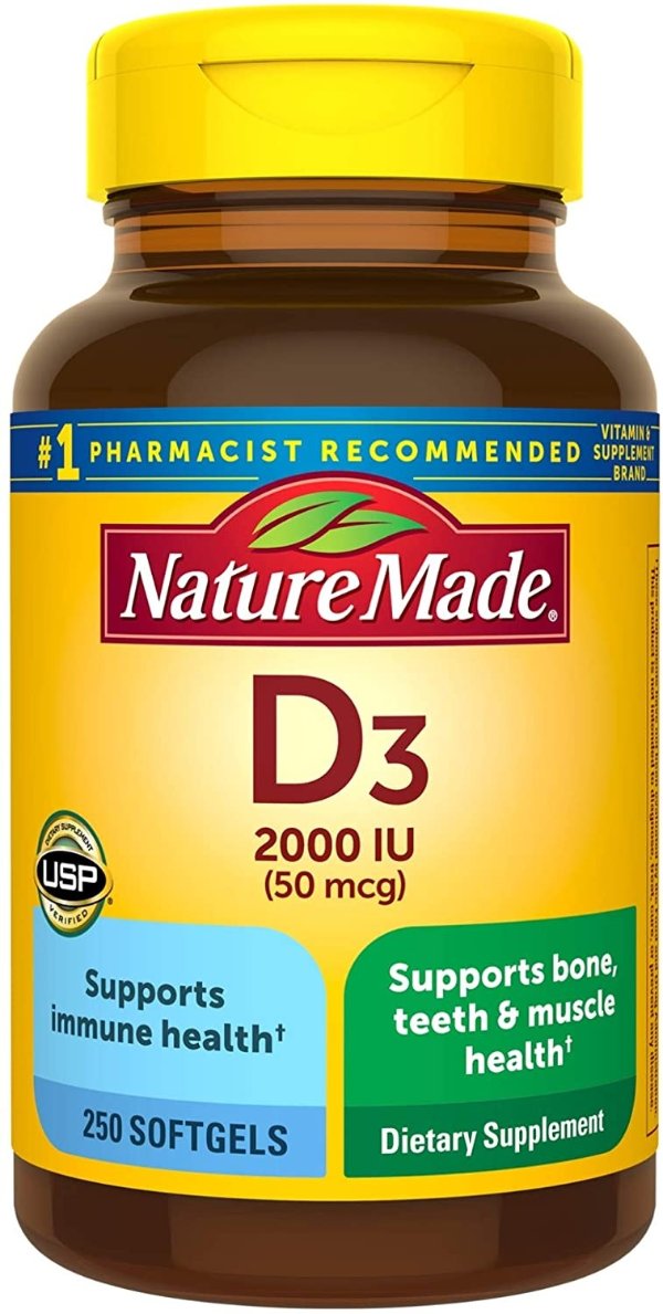 Vitamin D3 2000 IU Softgels, 250 Ct