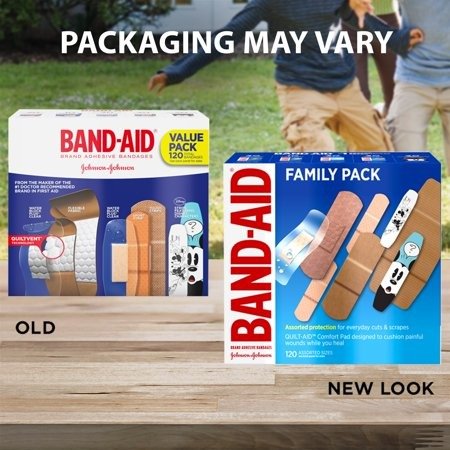 Band-Aid Brand Adhesive Bandage Family Variety Pack, Assorted Sizes, 120 ct