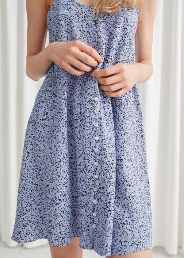 Flowy Buttoned Mini Dress
