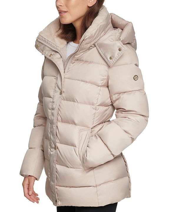 Hooded Faux-Fur-Lined Down Puffer Coat, Created for Macy's