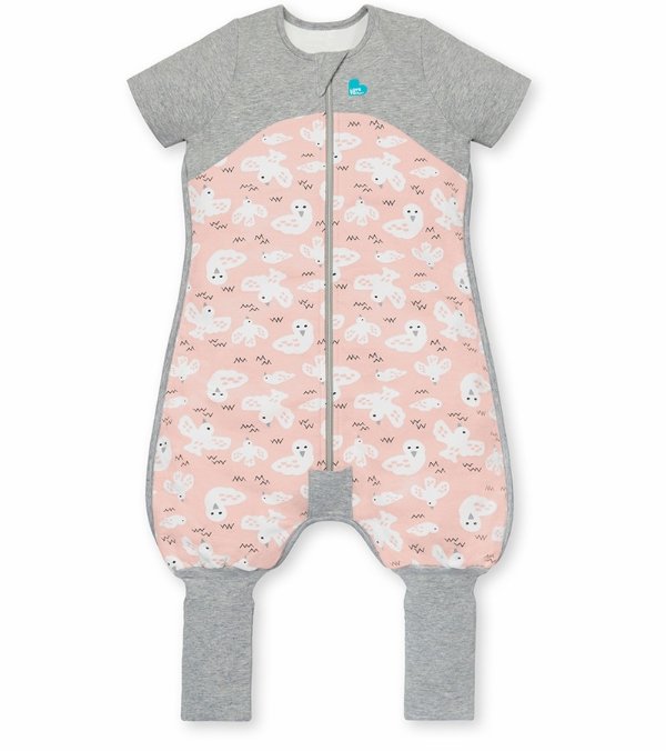 Short Sleeve Sleep Suit Organic Cotton Mild, 24-36 M - Doves Dusty Pink