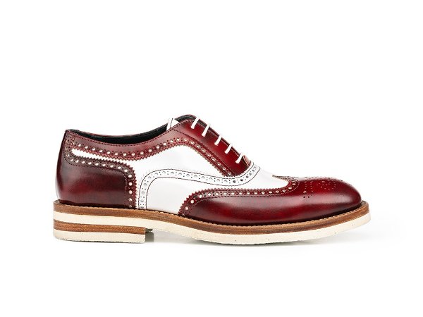 Red Polished White Shiny Leather Woman Oxford | DIS