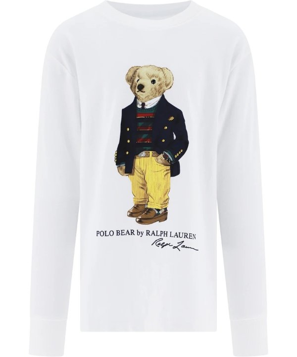 Polo Bear Print Long-Sleeve T-Shirt