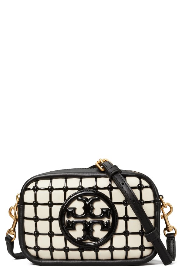 Perry Bombe Leather Mini Whipstitch Crossbody Bag