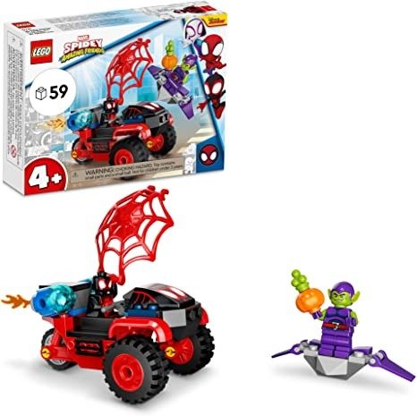 Marvel Spidey and His Amazing Friends Miles Morales: Spider-Man’s Techno Trike 10781 Building Kit; Miles Morales Set Makes a Fun Gift Idea for Kids Aged 4+ Who Love Super-Hero Play (59 Pieces)