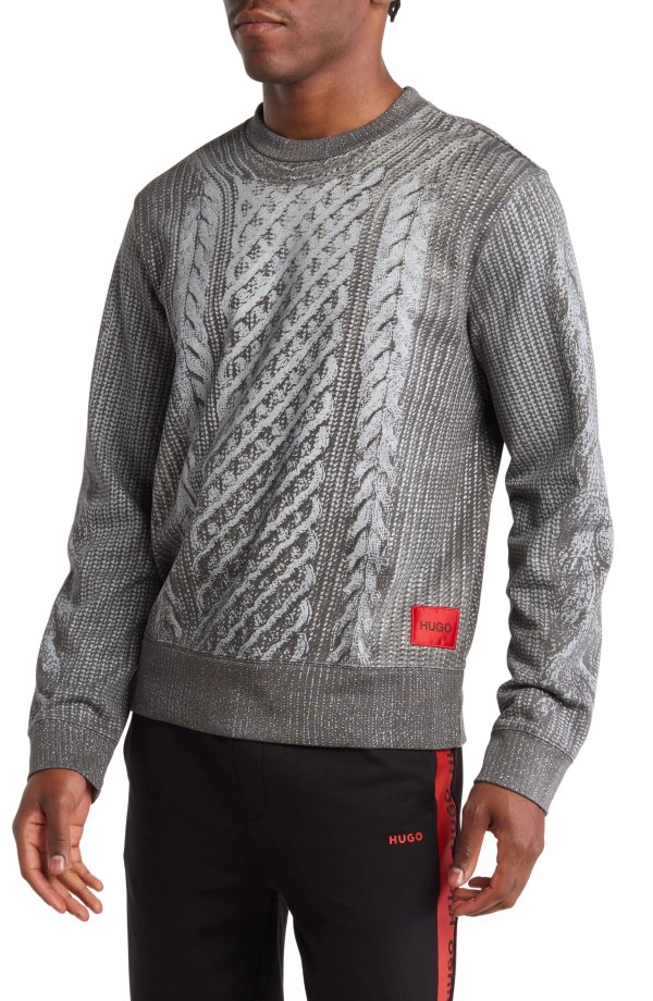 Dhrome Cable Knit Graphic Sweatshirt