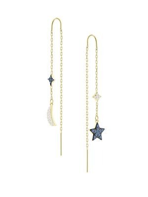 Duo Moon Mixed-Plated Chain Earrings