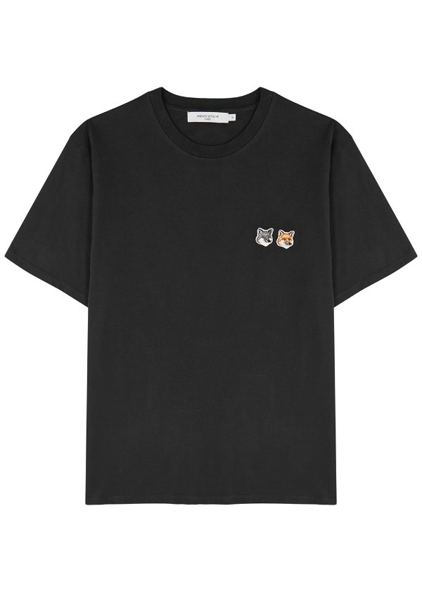 Charcoal logo cotton T-shirt
