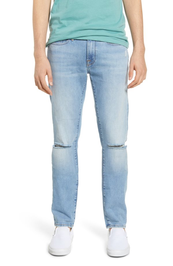 L'Homme Distressed Skinny Jeans