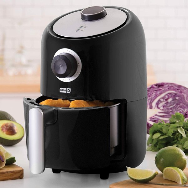 Compact Electric Air Fryer + Oven Cooker with Digital Display, Temperature Control, Non Stick Fry Basket, Recipe Guide + Auto Shut Off Feature, 1.6 L, up to 2 QT, Aqua @ Amazon
