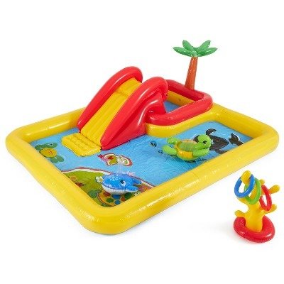 100" x 77" Inflatable Ocean Play Center Kids Backyard Kiddie Pool & Games