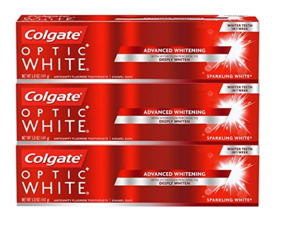 Optic White Whitening Sparkling Mint Toothpaste, 5 Ounce, 3 Count