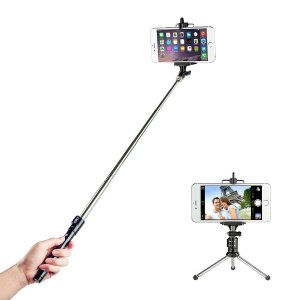 TaoTronics Extendable Carbone Handled Selfie Stick + Wireless Bluetooth remote Tripod
