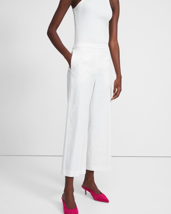 Wide Leg Pull-On Pant in Good Linen