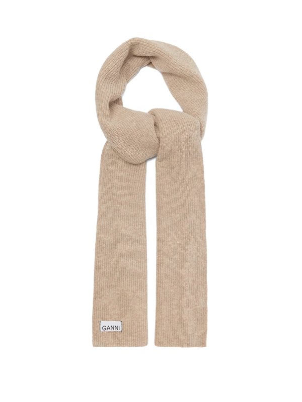 Ribbed wool-blend scarf | Ganni | MATCHESFASHION US