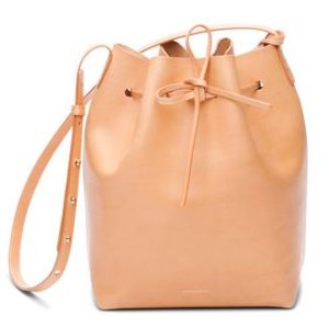 Mansur Gavriel Medium Coated Leather Bucket Bag, Cammello/Rosa 