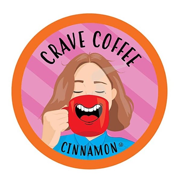 Crave Beverages Flavored Coffee Pods, Compatible with Keurig K-Cup Brewers, Cinnamon, 100 Count