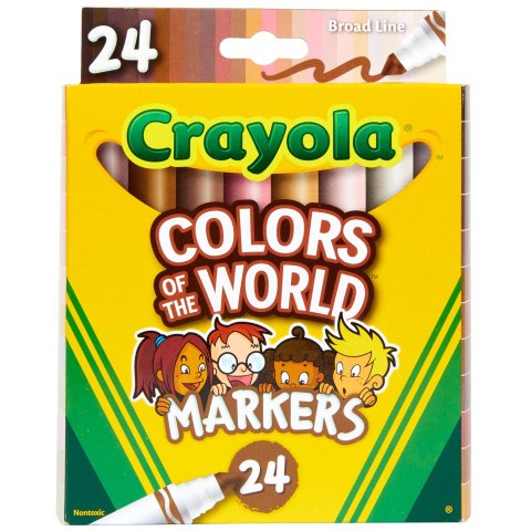CrayolaColors of the World Art Markers, Beginner Child, 24 Count