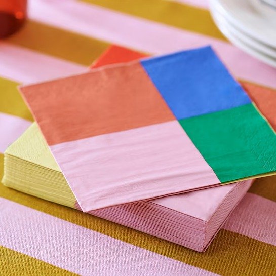 TESAMMANS Paper napkin, multicolor, 13x13 "