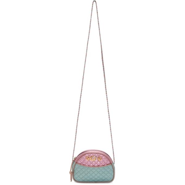 - Pink & Blue Mini Quilted Trapunata Bag