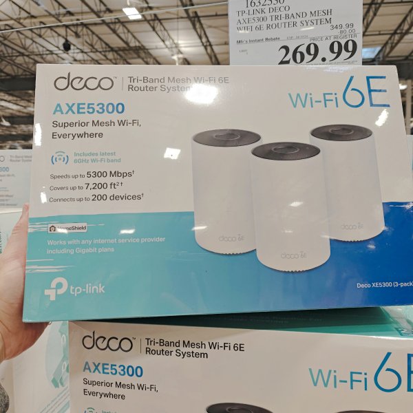 Deco AXE5300 Wi-Fi 6E Tri-Band Whole-Home Mesh Wi-Fi System 3-Pack