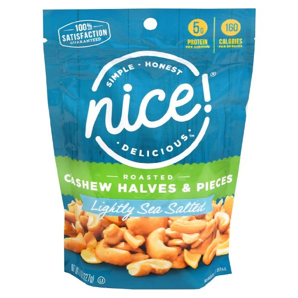Roasted Cashew Halves & Pieces Lightly Sea Salted