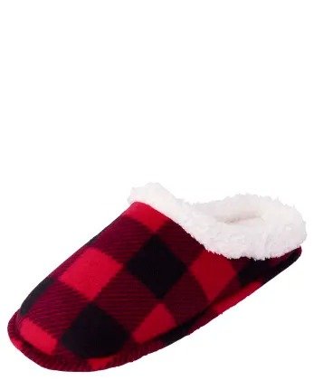 Unisex Adult Christmas Matching Family Buffalo Plaid Slippers | The Children's Place - RED
