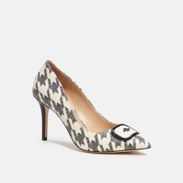 Winona Pump With Houndstooth Print