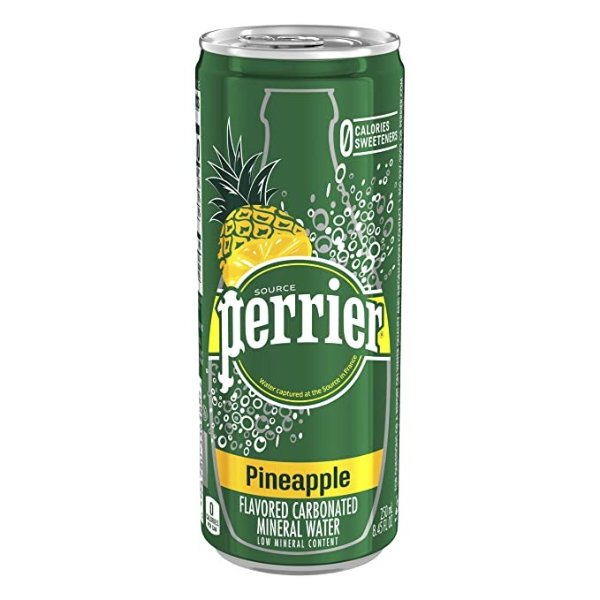 Pineapple Flavored Carbonated Mineral Water, 8.45 Fl oz. Slim Cans (30Count)