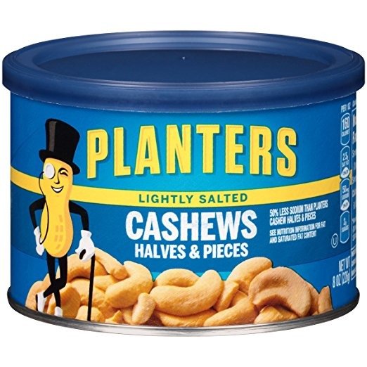 Cashew Halves & Pieces, Lightly Salted, 8 Ounce Canister