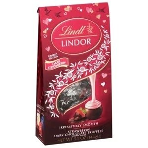 情人节限定Lindor草莓黑巧克力松露软心球 5.1oz