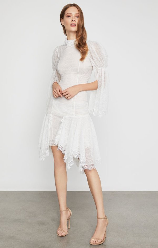 Asymmetrical Lace Sheath Dress