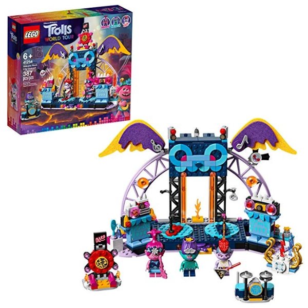 Trolls World Tour Volcano Rock City Concert 41254, Cool Trolls Toy Building Kit for Kids, New 2020 (387 Pieces)