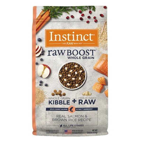 Instinct Raw Boost Whole Grain Real Salmon & Brown Rice Recipe Dry Dog Food with Freeze-Dried Raw Pieces, 20 lbs. | Petco