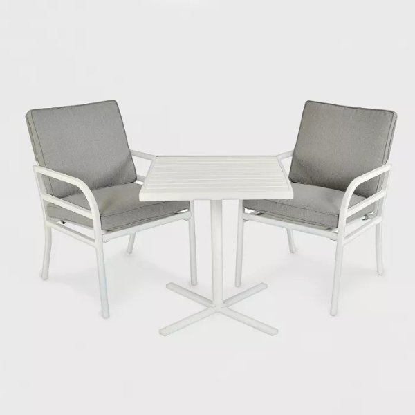 Beacon Hill 3pc Patio Chat Set Gray/White - Project 62&#8482;