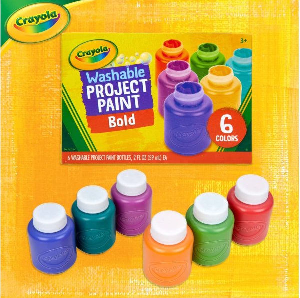 可水洗儿童颜料6瓶装 画出五彩斑斓的世界