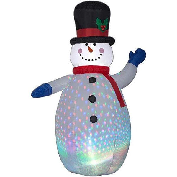 Projection Color Flash Snowman 6.5 Foot LED Light, Airblown, Inflatable, Ft