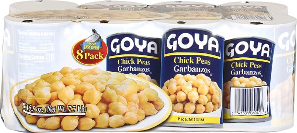 Goya Foods Chick Peas, Garbanzo Beans, 15.5 Ounce (Pack of 8)