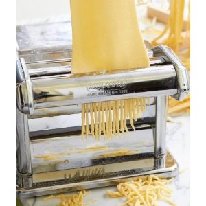 Imperia Pasta Maker Machine (150) By Cucina Pro - Heavy Duty Steel Construction with Easy Lock Dial and Wood Grip Handle