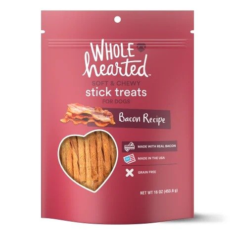 Grain Free Soft and Chewy Bacon Recipe Dog Stick Treats, 16 oz | Petco
