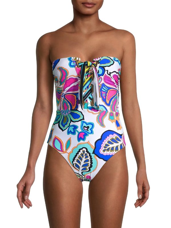 Mandalay Floral Bandeau One-Piece Swimsuit