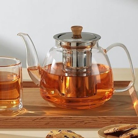 CNGLASS Glass Teapot with Infuser 37.5oz
