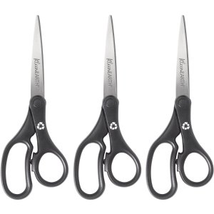 Westcott 8-Inch Kleenearth Basic Straight Scissors, 3 Pack