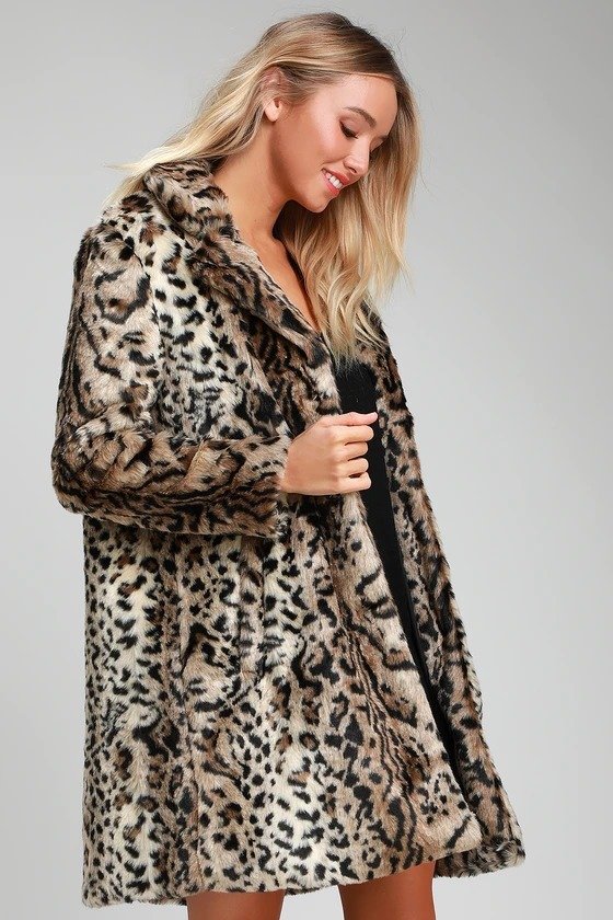 Bradshaw Leopard Print Faux Fur Coat