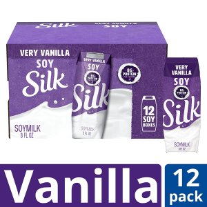 Silk 香草口味豆奶 8oz 12罐 补充钙质蛋白质 还能作为咖啡伴侣