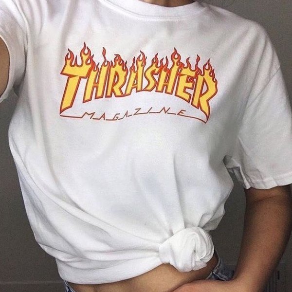 Skateboard Magazine Flame T-Shirt (White)