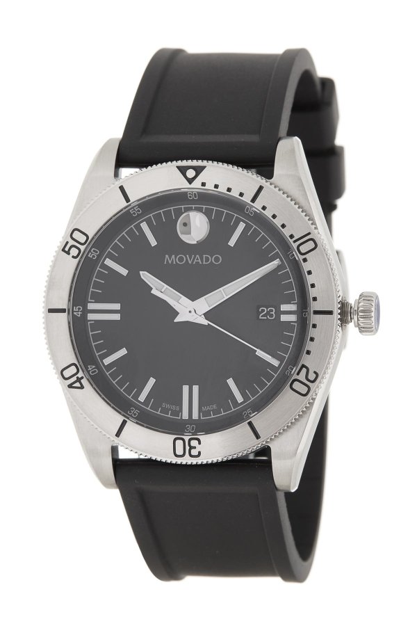 Men's Movado Sport Series Rubber Watch, 41mm