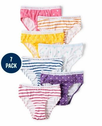 Girls Dot And Striped Days Of The Week Briefs 7-Pack | Gymboree
