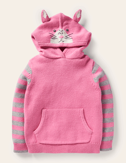Bunny Knitted Hoodie - Formica Pink | Boden US