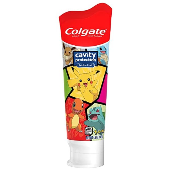Kids Toothpaste with Fluoride, Anticavity & Cavity Protection Toothpaste, for Ages 2+, Pokemon, Mild Bubble Fruit Flavor, 4.6 Ounce (Pack of 12)